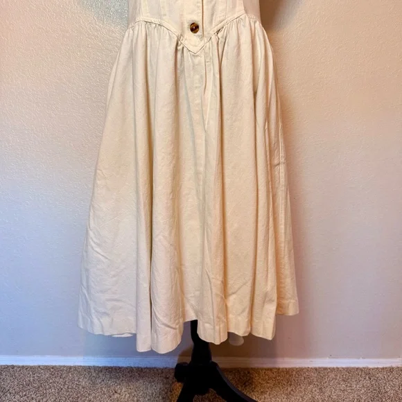 Vintage 1990โs Chorus Blues Cream Denim Prairie Dress Size 12 - Picture 3 of 13